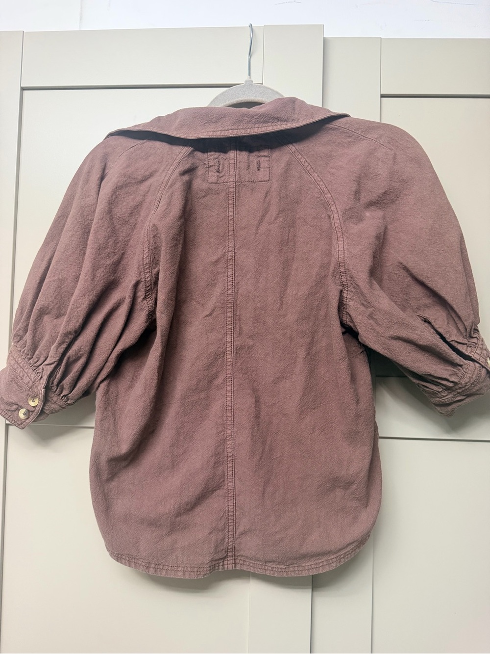 We The Free Washed Mauve Button-Front Short Sleeve Shirt - Picture 5 of 5